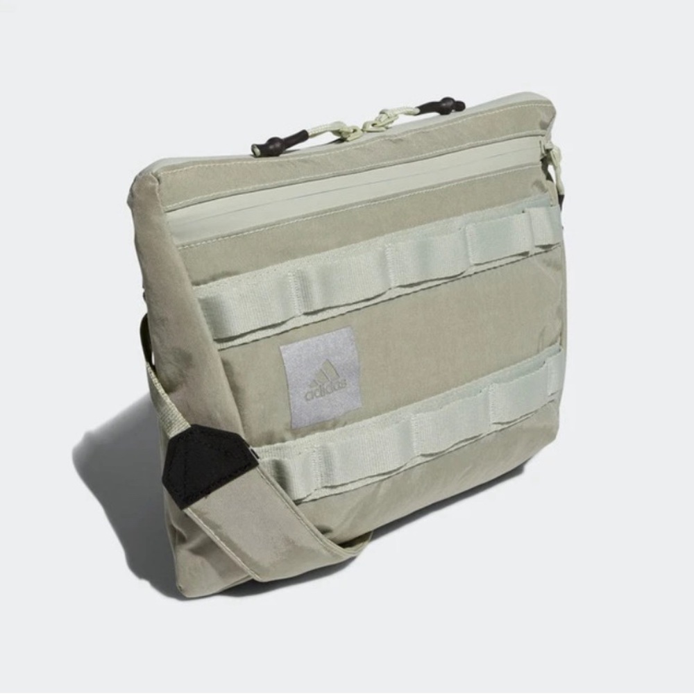 Adidas Nylon Crossbody Bag Purse Grey/Green EUC